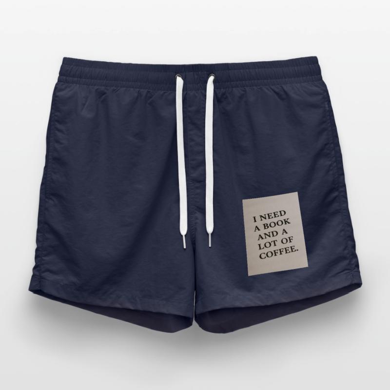 Ich brauche ein Buch und Kaffee Badeshorts