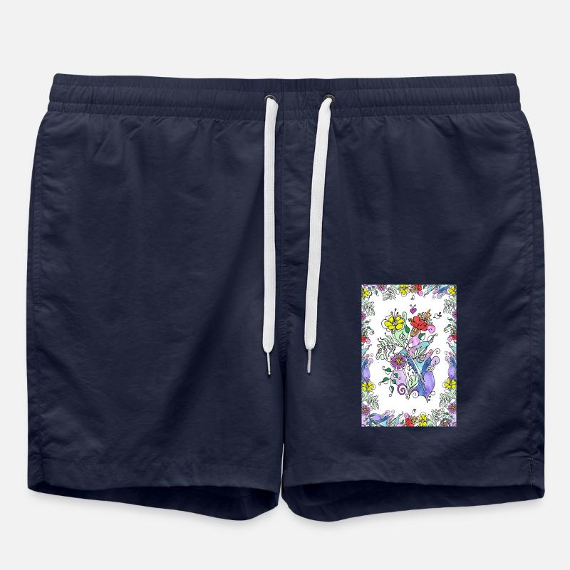 Fleur - Short de bain - bleu marine