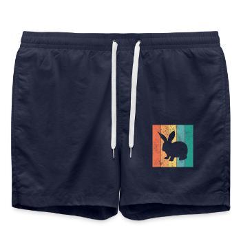 Rabbit Retro Rabbit Easter Gift - Swim Trunks - french navy - Front - AI Model Male 185 light (185cm)