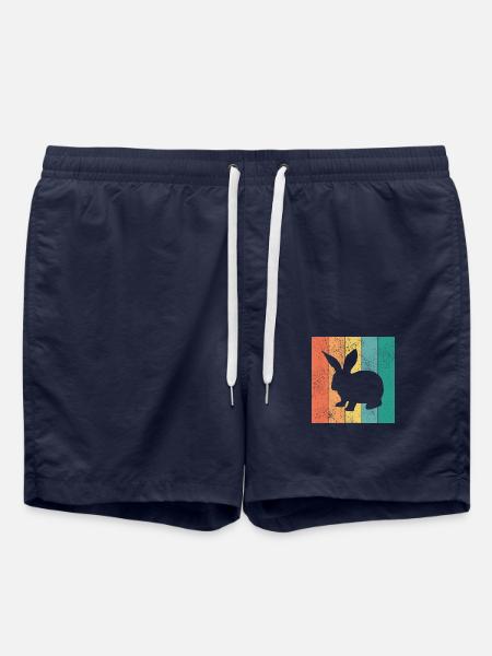 Rabbit Retro Rabbit Easter Gift - Swim Trunks - french navy