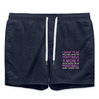 American Football Mom - Swim Trunks - french navy - Front - AI Model Male 185 light (185cm)