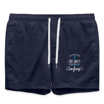 80 ans je pédale plus longtemps 80e anniversaire - Short de bain - bleu marine - Devant - AI Model Male 185 light (185cm)