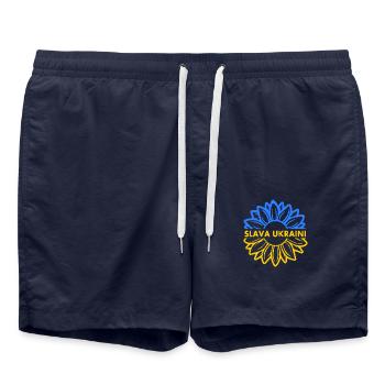 Slava ukraini - Badeshorts - French Navy - Vorne - AI Model Male 185 light (185cm)