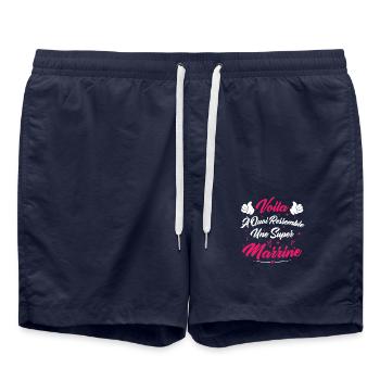 Voilà à quoi ressemble une super marraine - Short de bain - bleu marine - Devant - AI Model Male 185 light (185cm)