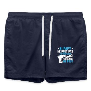 Si Papy ne peut pas le Réparer personne ne peut - Short de bain - bleu marine - Devant - AI Model Male 185 light (185cm)
