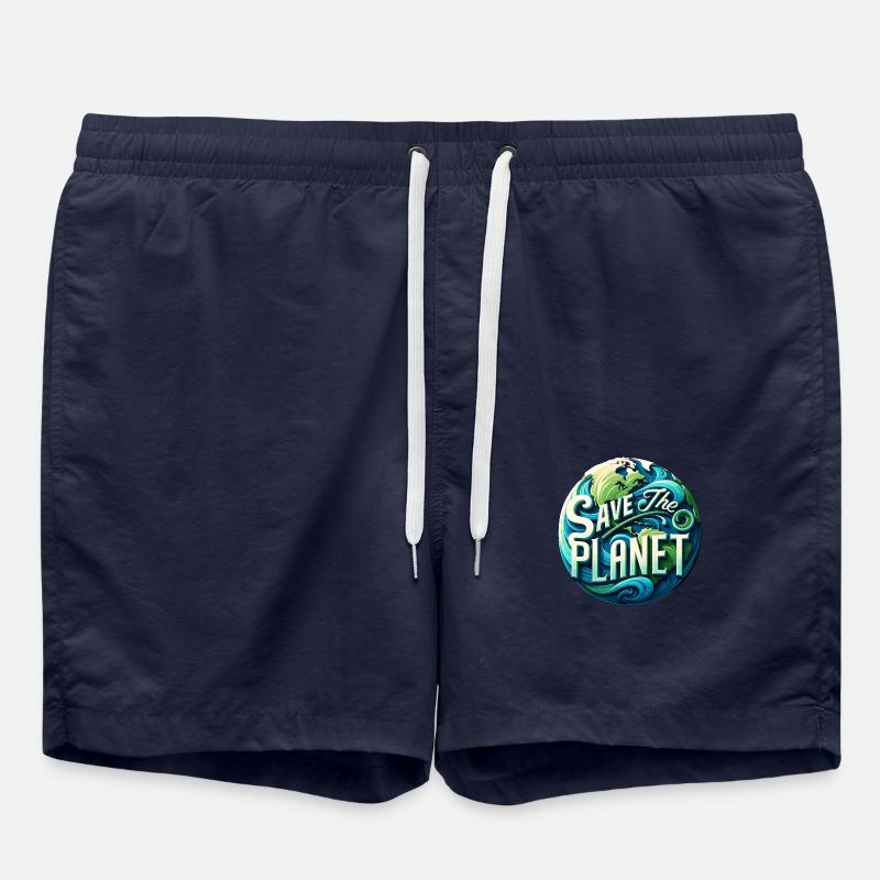 Save the planet - Swim Trunks - french navy