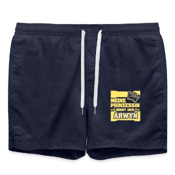 Nom de la fille Arwyn - Short de bain - bleu marine - Devant - AI Model Male 185 light (185cm)