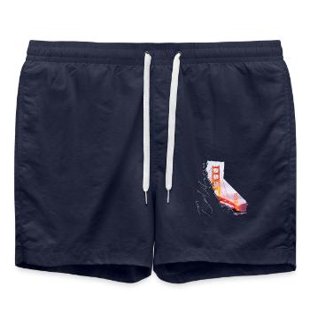 Golden Gate Bridge in der California Landkarte CA - Badeshorts - French Navy - Vorne - AI Model Male 185 light (185cm)