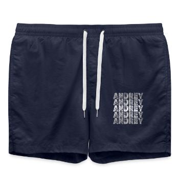 Geschenk für Andrey - Badeshorts - French Navy - Vorne - AI Model Male 185 light (185cm)