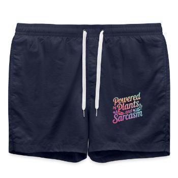 Vegetarian Vegan Veggie Vegetarian - Swim Trunks - french navy - Front - AI Model Male 185 light (185cm)