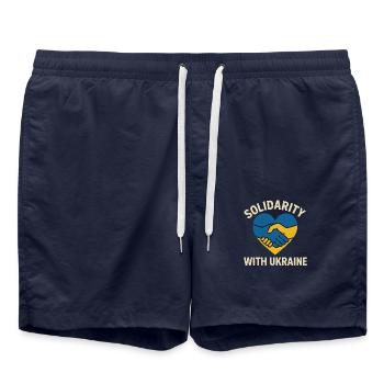 Solidarité avec l’Ukraine - Short de bain - bleu marine - Devant - AI Model Male 185 light (185cm)