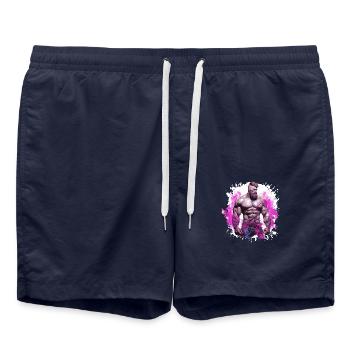 Musculation musculaire - Short de bain - bleu marine - Devant - AI Model Male 185 light (185cm)