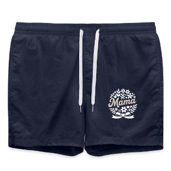 Maman Mère Cadeau de Fête des Mères - Short de bain - bleu marine - Devant - AI Model Male 185 light (185cm)