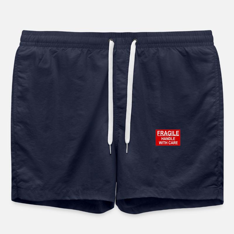 fragile handle with care red - Short de bain - bleu marine