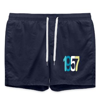 Established 1957 - Badeshorts - French Navy - Vorne - AI Model Male 185 light (185cm)