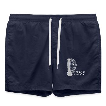 Die Weltkugel am Nordkap für dunkel T-Shirts - Badeshorts - French Navy - Vorne - AI Model Male 185 light (185cm)