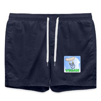VEGANE WURST - ESSEN ZOMBIE - Badeshorts - French Navy - Vorne - AI Model Male 185 light (185cm)