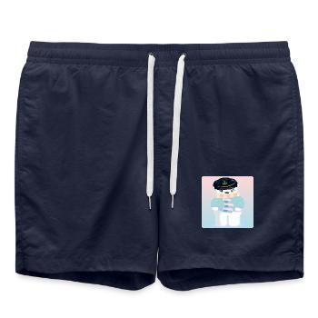 Polar Bear Captain - Voile - MER - LAC - Short de bain - bleu marine - Devant - AI Model Male 185 light (185cm)