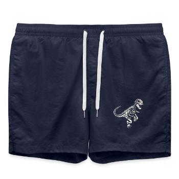 Fossile de dinosaure squelette de dinosaure Tyrannosaurus Rex Dino - Short de bain - bleu marine - Devant - AI Model Male 185 light (185cm)