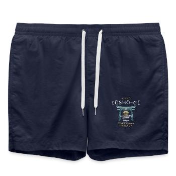 Nikko, Schrein Tosho-gu, Ehrung 1. Shogun, Japan - Badeshorts - French Navy - Vorne - AI Model Male 185 light (185cm)