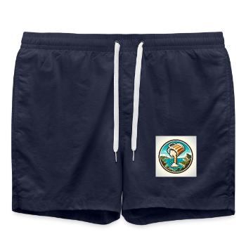 Mallorca & Bier! - Badeshorts - French Navy - Vorne - AI Model Male 185 light (185cm)