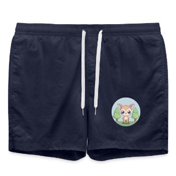 Petit faon adorable dans la forêt - Short de bain - bleu marine - Devant - AI Model Male 185 light (185cm)