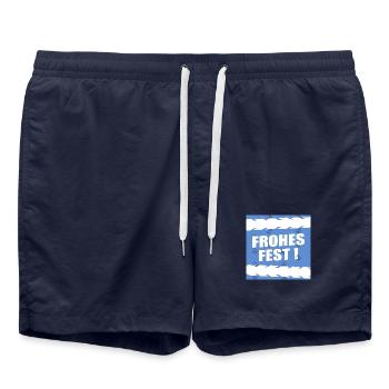 Vélo de Noël Hiver - Short de bain - bleu marine - Devant - AI Model Male 185 light (185cm)