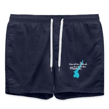 Gardasee Italien - Badeshorts - French Navy - Vorne - AI Model Male 185 light (185cm)