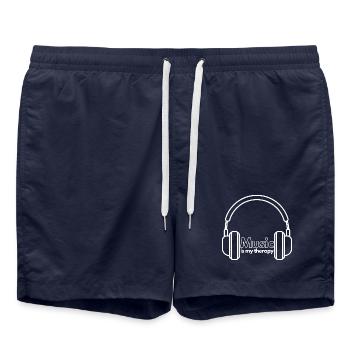 MUSIC IS MY THERAPY - Must have für Musik Fans - Badeshorts - French Navy - Vorne - AI Model Male 185 light (185cm)