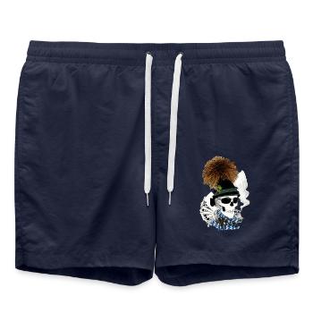 Bayern-skull - Badeshorts - French Navy - Vorne - AI Model Male 185 light (185cm)