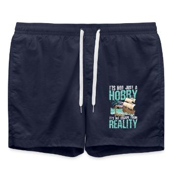 It's Not Just A Hobby It's My Escape From Reality - Badeshorts - French Navy - Vorne - AI Model Male 185 light (185cm)