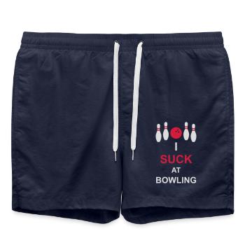 Je suis nul au bowling - Short de bain - bleu marine - Devant - AI Model Male 185 light (185cm)
