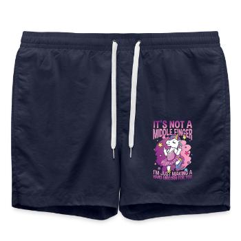 Lustiger Einhorn Spruch für Einhorn Liebhaber - Badeshorts - French Navy - Vorne - AI Model Male 185 light (185cm)