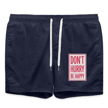 Ne vous dépêchez pas d’être heureux - Short de bain - bleu marine - Devant - AI Model Male 185 light (185cm)