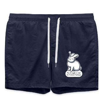 The Struggle Is Real So I Choose Fantasy - Swim Trunks - french navy - Front - AI Model Male 185 light (185cm)