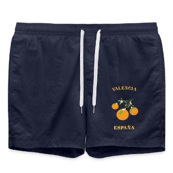 Valencia Orangen - Badeshorts - French Navy - Vorne - AI Model Male 185 light (185cm)