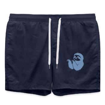 Cool paresseux silhouette portrait visage tête - Short de bain - bleu marine - Devant - AI Model Male 185 light (185cm)