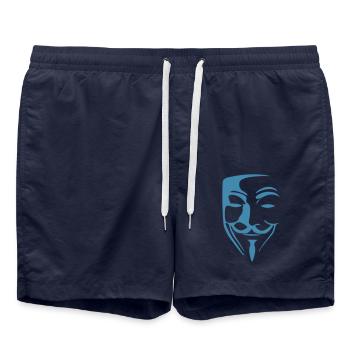Masque anonyme - Short de bain - bleu marine - Devant - AI Model Male 185 light (185cm)