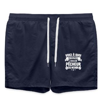 Voici à quoi ressemble meilleur pêcheur du monde - Short de bain - bleu marine - Devant - AI Model Male 185 light (185cm)