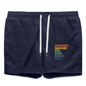 60e anniversaire, mars 1963, 60e anniversaire - Short de bain - bleu marine - Devant - AI Model Male 185 light (185cm)