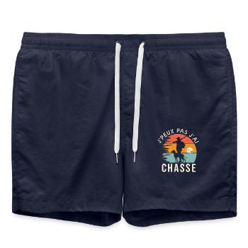 chasse je peux pas jai chasse humour pour chasseur - Short de bain - bleu marine - Devant - AI Model Male 185 light (185cm)