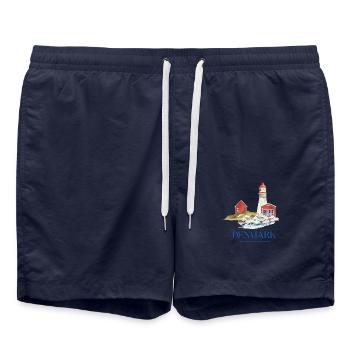 Phare du Danemark tiny house au bord de la mer - Short de bain - bleu marine - Devant - AI Model Male 185 light (185cm)