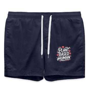Vegetarian Vegan Veggie Vegetarian - Swim Trunks - french navy - Front - AI Model Male 185 light (185cm)