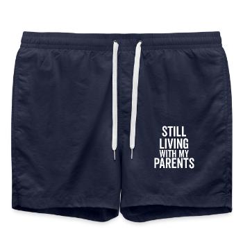 Je vis toujours avec mes parents - Short de bain - bleu marine - Devant - AI Model Male 185 light (185cm)