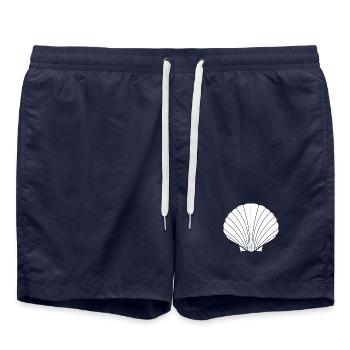 Nautical Design T-Shirt Shell classic - Swim Trunks - french navy - Front - AI Model Male 185 light (185cm)