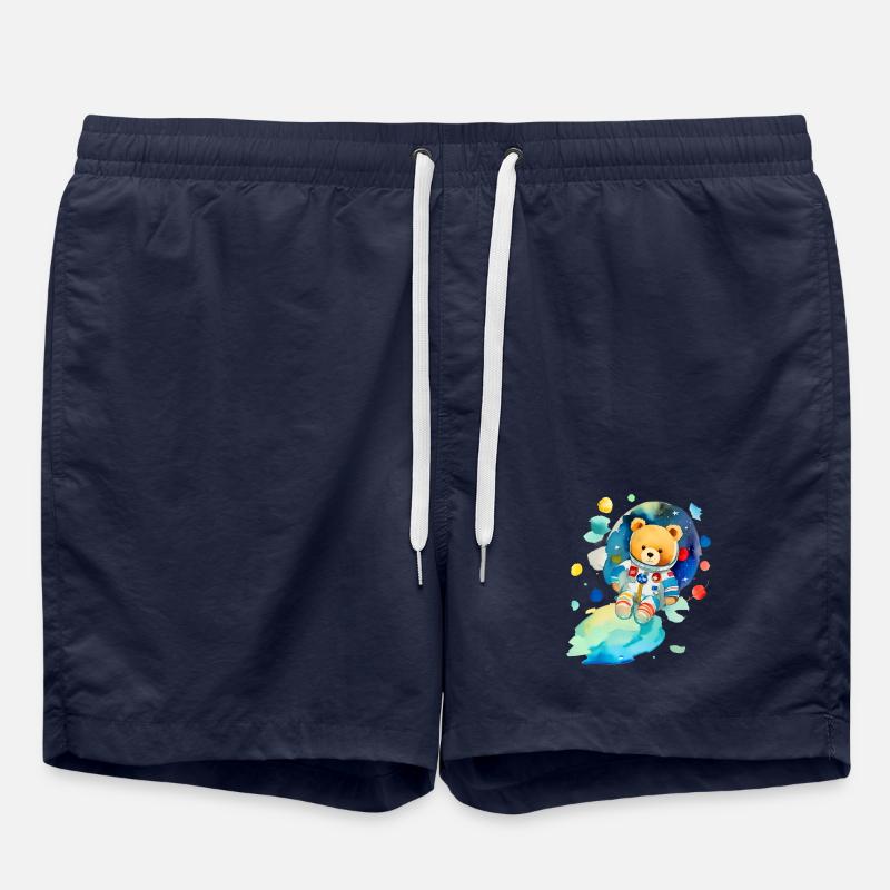 Teddy im Weltall - Badeshorts - French Navy
