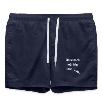 Land unter - Badeshorts - French Navy - Vorne - AI Model Male 185 light (185cm)