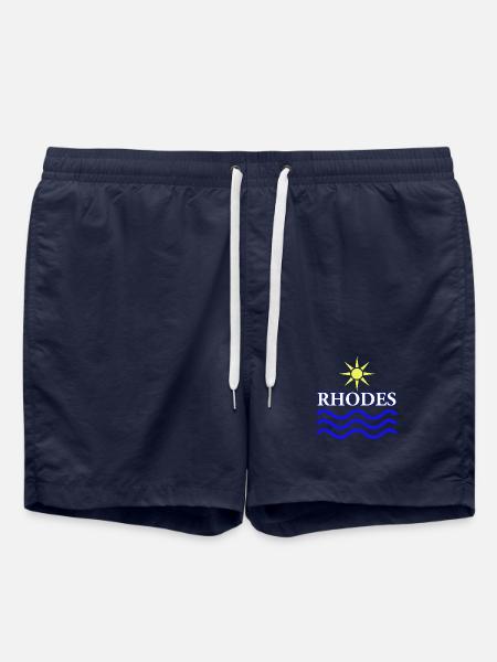 Rhodes Sun and Waves Design - Swim Trunks - french navy