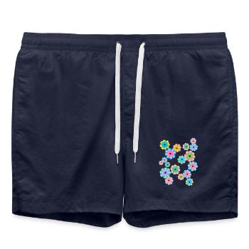 Printemps Début Printemps Fleurs Fleur Anniversaire - Short de bain - bleu marine - Devant - AI Model Male 185 light (185cm)