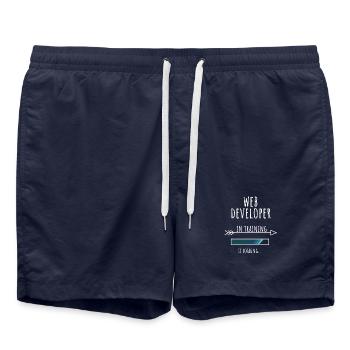 Web Developer in Ausbildung Beruf Geschenk - Badeshorts - French Navy - Vorne - AI Model Male 185 light (185cm)